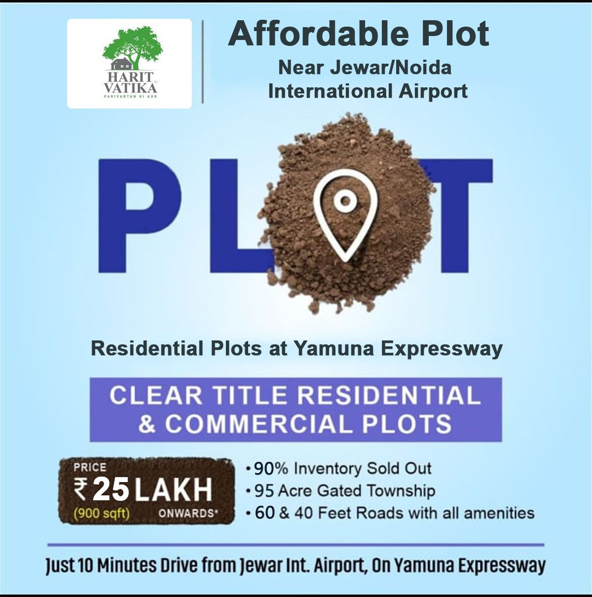 Plots Starts @25 Lacs Onward at Yamuna Expressway Near Jewar International Airport, Noida