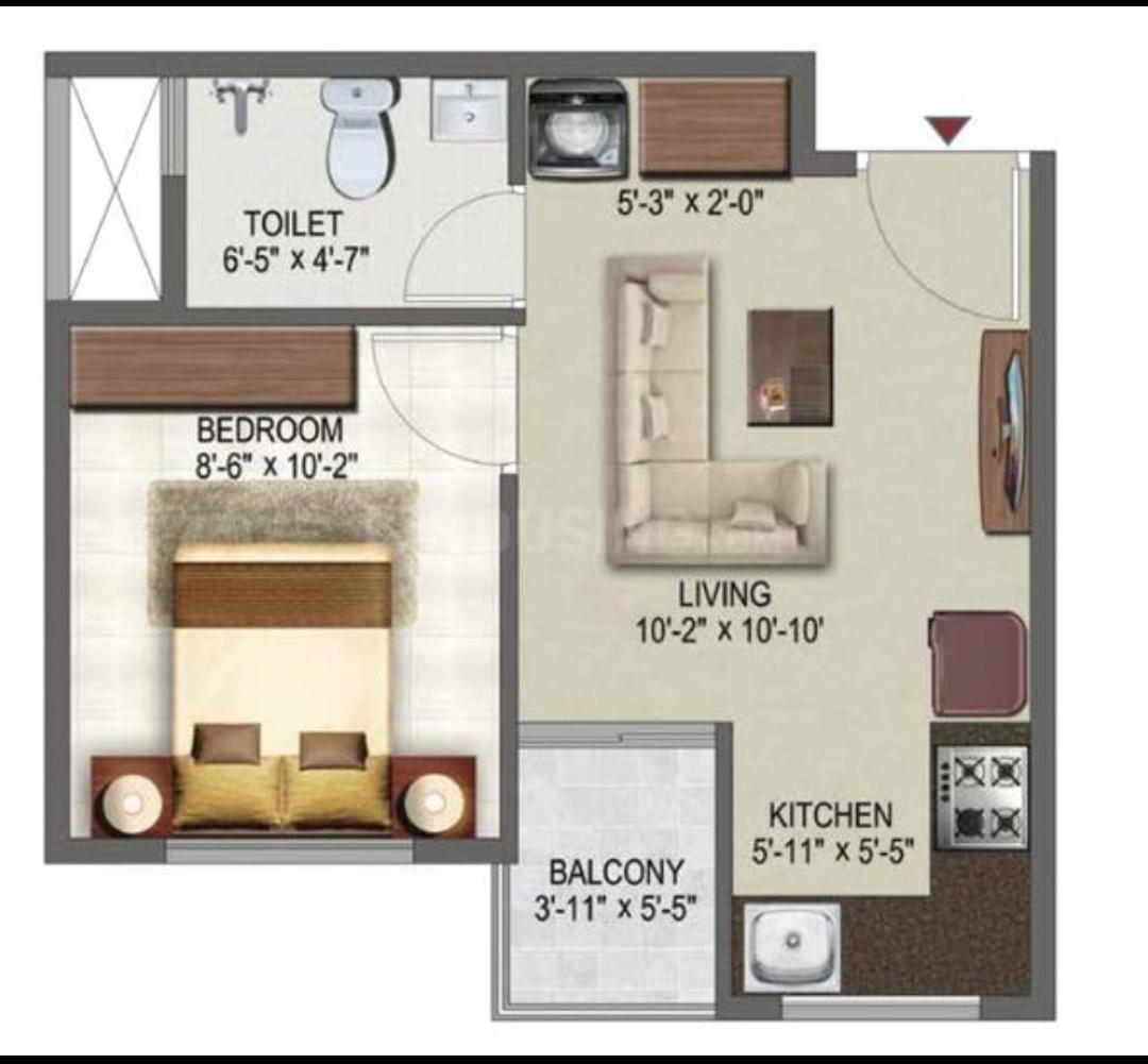 1BHK Flat for sale in Sowparnika ashiyana apartment in Bengaluru
